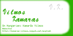 vilmos kamaras business card